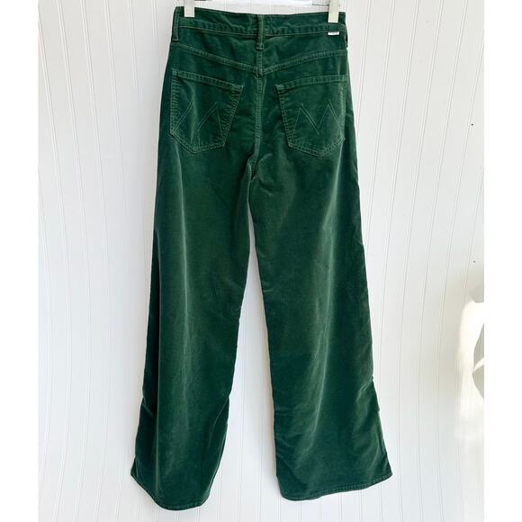 MOTHER The Ditcher Roller Zip Sneak Jeans Dark Green Corduroy Denim Flare 26 - Picture 12 of 12